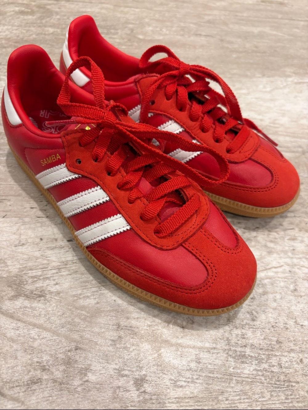 adidas Samba Low-Top Sneakers in Red and White size 5.5